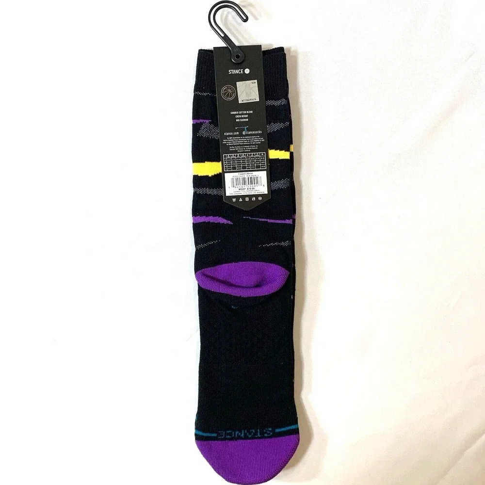 NEW Stance Socks Mens Large NBA Faxed LeBron James Crew Mid Cushion Cotton Blend